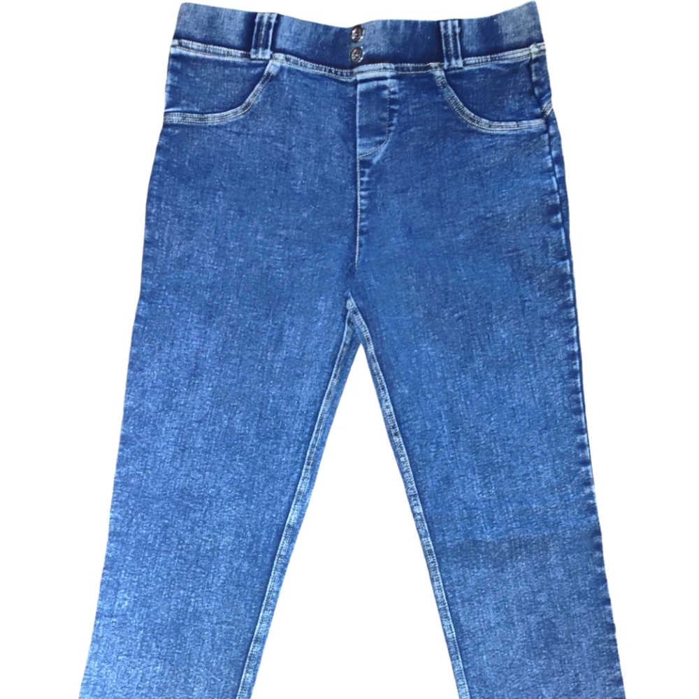 Vintage Butt-Lifting Push-Up Elastic Blue Jeggings